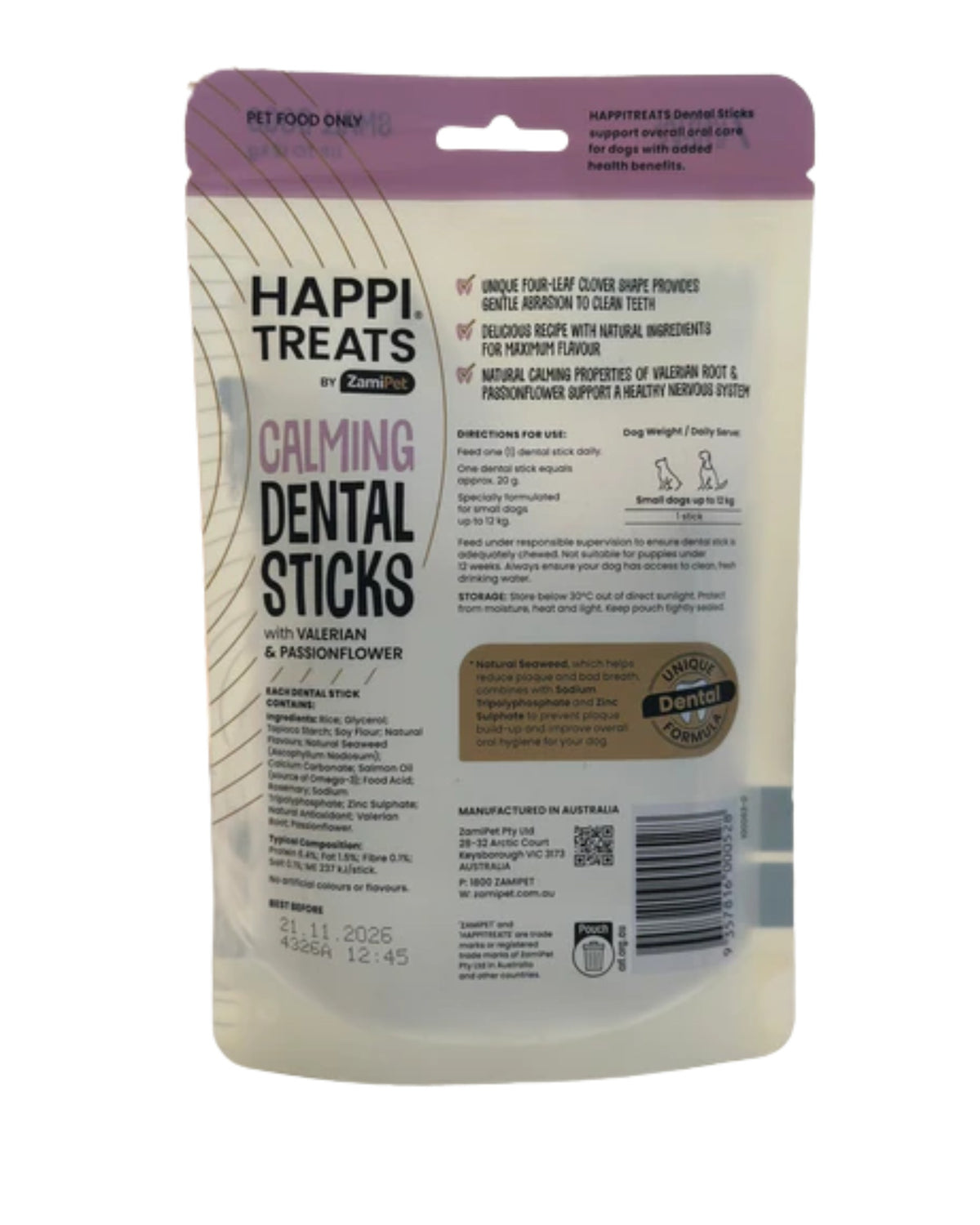 ZamiPet - 舒壓潔齒棒 HappiTreats Calming Dental Sticks