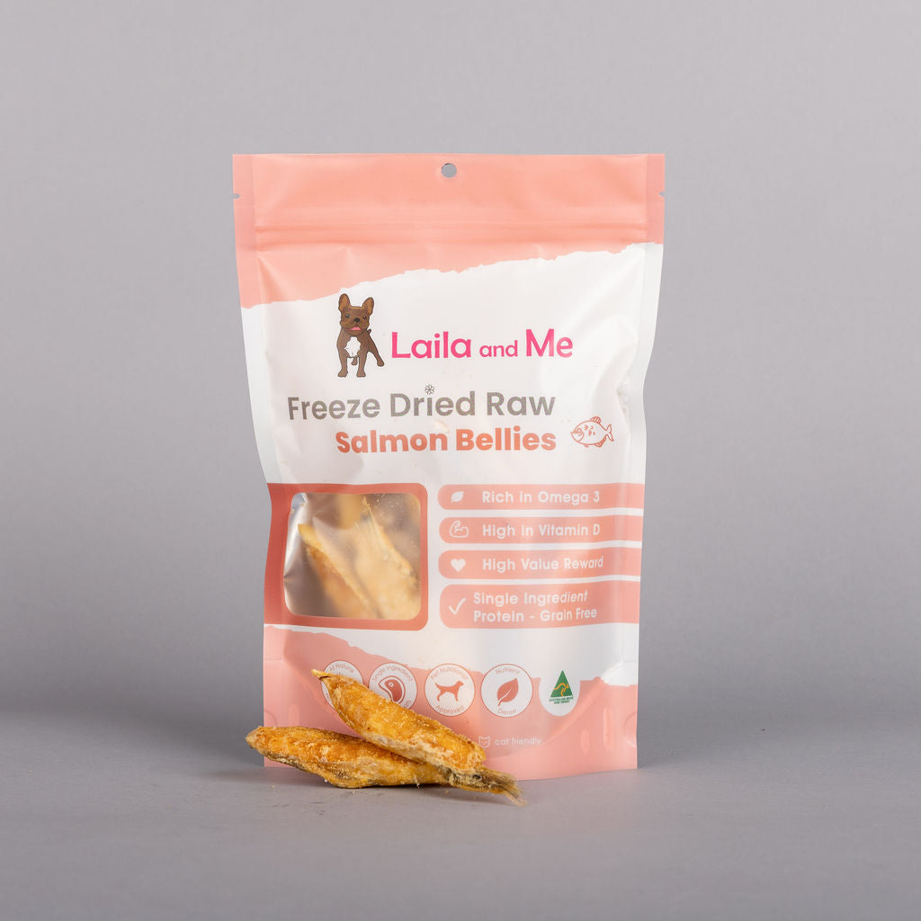 Laila and Me - 凍乾鮭魚腹零食 Freeze Dried Raw Salmon Bellies